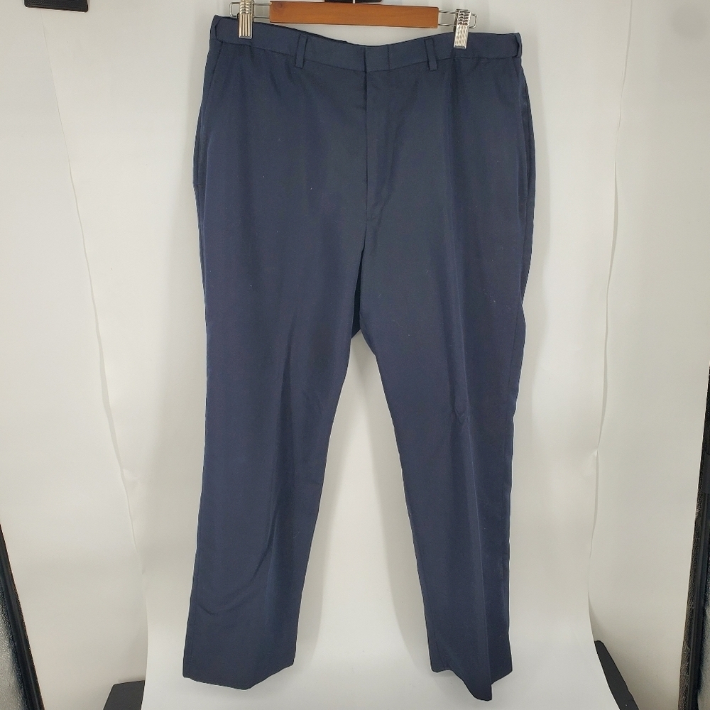 Haggar Black Label Trousers Men's 36x30 Navy Blue Dress Work Pants